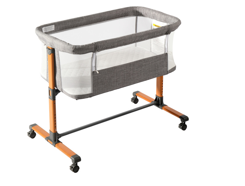 KT-BSW bedside crib, grey colourway